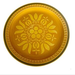Stonecraft PUEBLO Mustard Yellow Serving Plate Vintage 1980s Made In Japan